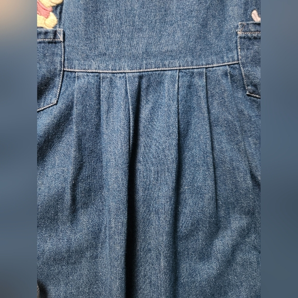 The Disney Store Winnie the Pooh Denim Jumper Dress Vintage Size Large - Picture 11 of 11